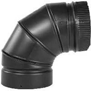 Selkirk DSP8E9-1 Stove Pipe Elbow, 90 deg Angle, 8 in, Aluminized Steel, Black