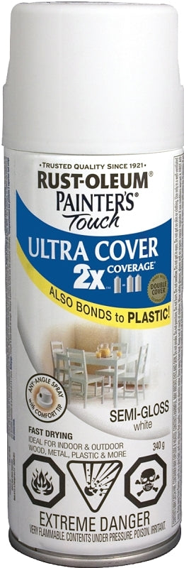 Rust-Oleum 268418 Spray Paint, Semi-Gloss, White, 340 g, Can