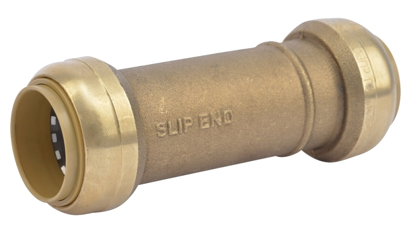 SharkBite U3020LFA Slip Pipe Coupling, 1 in, Brass, 200 psi Pressure