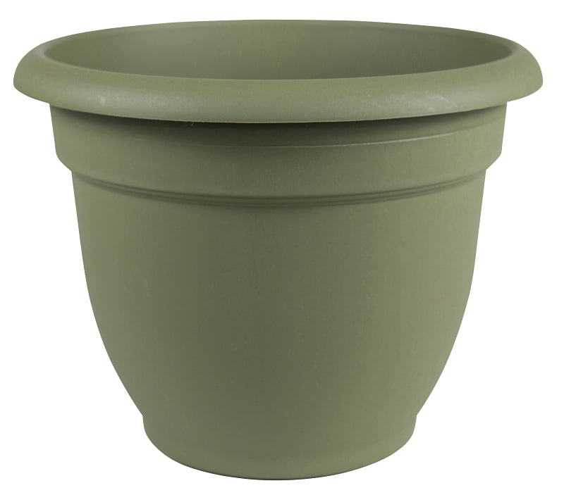 Bloem 20-56408 Planter, 8 in Dia, 7 in H, 8-3/4 in W, Round, Plastic, Living Green