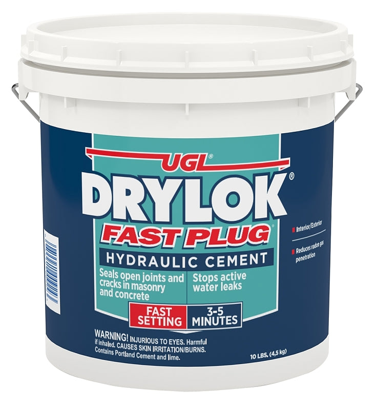 Drylok Fast Plug Series 00924 Hydraulic Cement, Gray, Powder, 10 lb