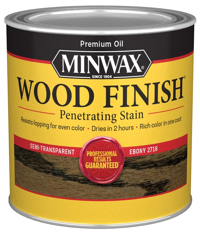 Minwax 227184444 Wood Stain, Ebony, Liquid, 0.5 pt, Can