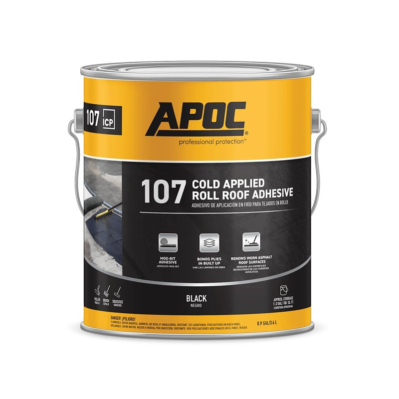 APOC AP-107 Series AP-1071 Cold Applied Roll Roof Adhesive, Black, Liquid, 1 gal, Pail