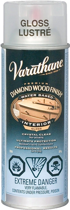 RUST-OLEUM 200081 Polyurethane Paint, Gloss, Liquid, Crystal Clear, 11.25 oz, Aerosol Can