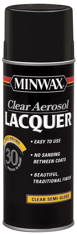 Minwax 152050000 Lacquer Spray, Semi-Gloss, Liquid, Clear, 12 oz, Can