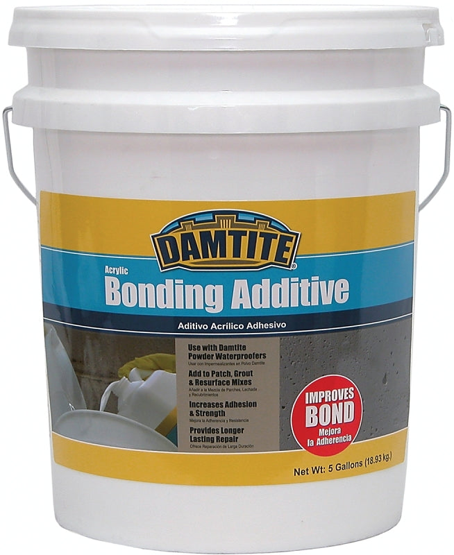 Damtite 05500 Bonding Additive, Liquid, White, 5 gal Pail