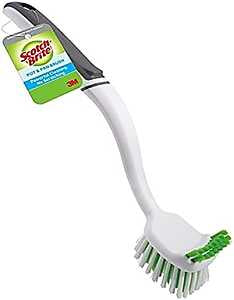 Scotch-Brite 496 Cleaning Brush, 12 in OAL, Blue/White Handle