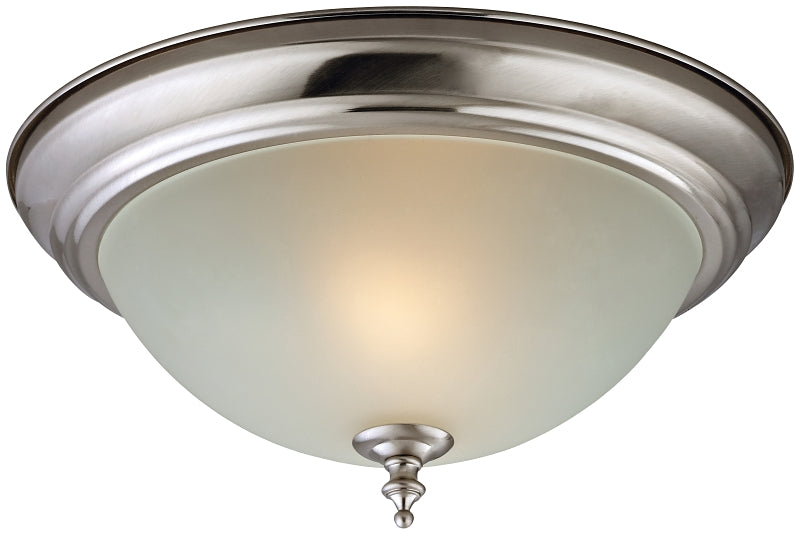 Boston Harbor F51WH02-1005-BN Two Light Flush Mount Ceiling Fixture, 120 V, 60 W, 2-Lamp, A19 or CFL Lamp