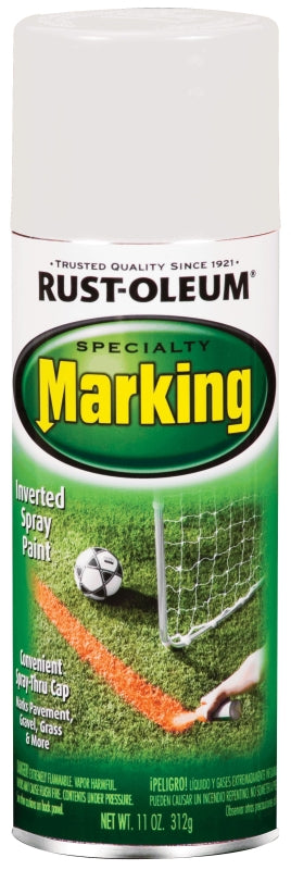 Rust-Oleum 1985830 Inverted Marking Spray Paint, Flat, White, 11 oz, Can