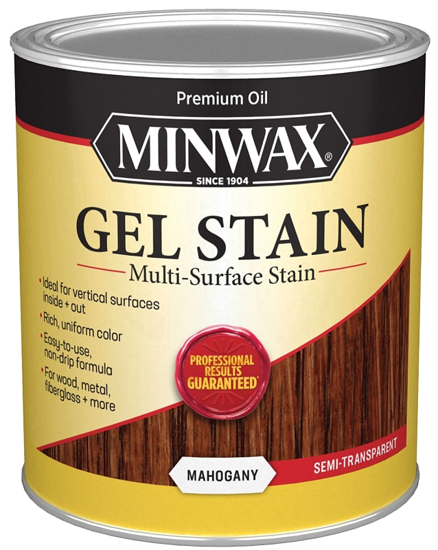 Minwax 66050000 Gel Stain, Mahogany, Liquid, 1 qt