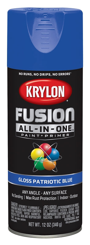 Krylon K02716007 Spray Paint, Gloss, Patriotic Blue, 12 oz, Can