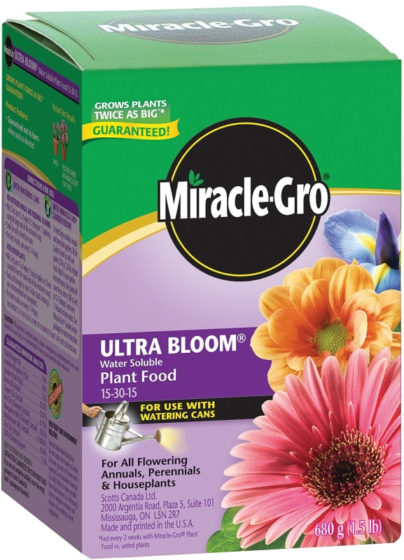 Miracle-Gro 2756210 Water Soluble Plant Food, 500 g, Powder, Solid, 15-30-15 N-P-K Ratio