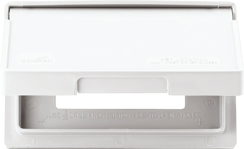 Eaton Wiring Devices S3966W-SP Cover, 7 in L, 4-7/8 in W, Rectangular, Thermoplastic, White, Electro-Plated