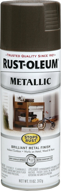 Rust-Oleum 7272830 Rust Preventative Spray Paint, Metallic, Dark Bronze, 11 oz, Can