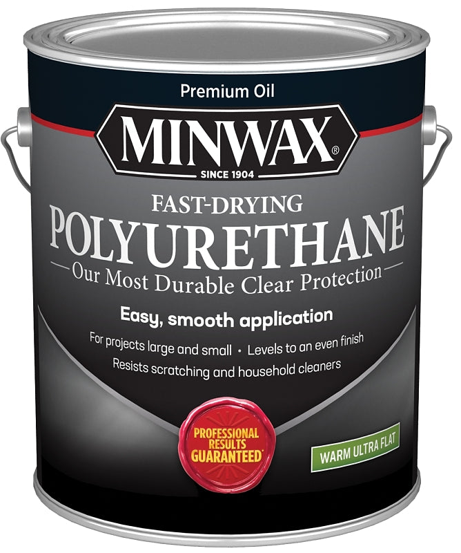 Minwax 710270000 Fast-Drying Polyurethane, Ultra Flat, Clear, 1 gal