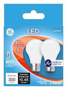 GE Industrial Solutions 28392 LED Bulb, General Purpose, A15 Lamp, E26 Lamp Base, Dimmable, Frosted, Daylight Light