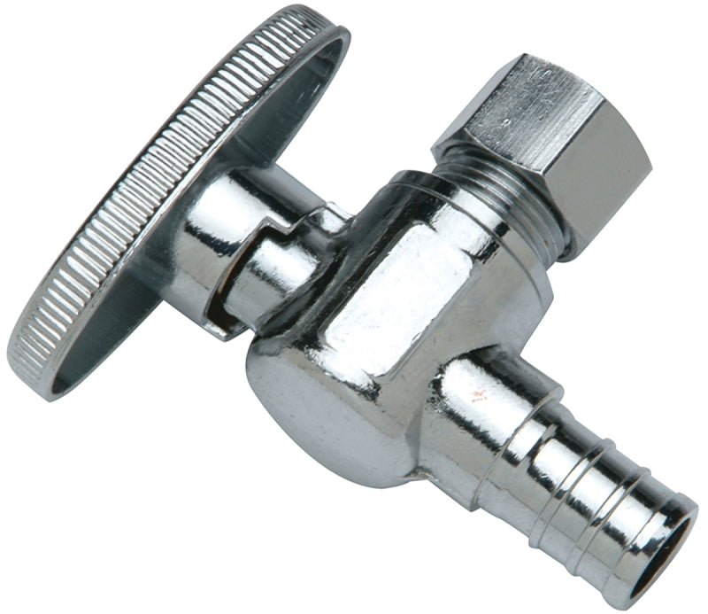 Apollo CPXVA1238C Stop Valve, 1/2 x 3/8 in Connection, PEX Barb x Compression, Brass Body