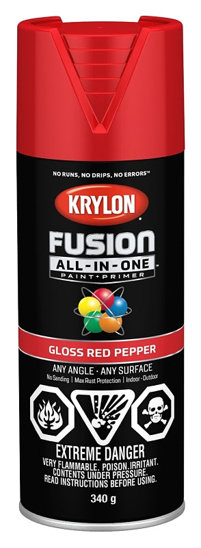 Krylon 427200007 Spray Paint, Gloss, Red Pepper, 12 oz, Can