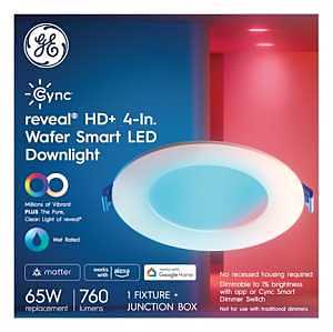 GE Reveal Series 93131647 Wafer Downlight, 13 W, 120 V, LED Lamp