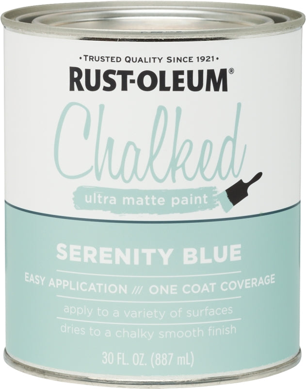 Rust-Oleum 285139 Chalk Paint, Ultra Matte, Serenity Blue, 30 oz