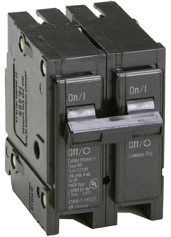 Cutler-Hammer BR2100 Circuit Breaker, Type BR, 100 A, 2 -Pole, 120/240 V, Plug Mounting