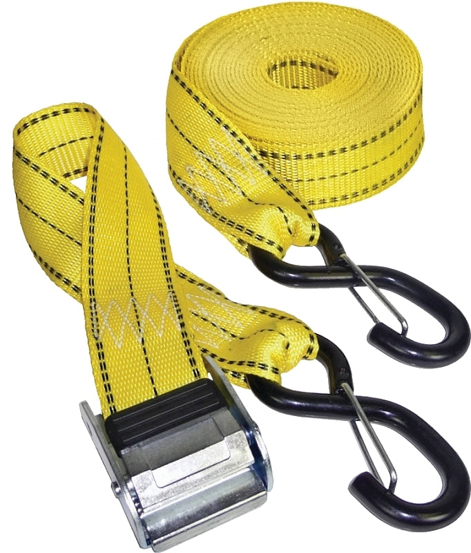 Keeper 05707 Tie-Down, 2 in W, 8 ft L, Yellow, 800 lb, S-Hook End Fitting