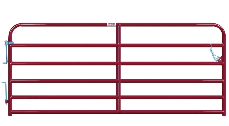 Behlen Country 40120101 Heavy-Duty Gate, 120 in W Gate, 50 in H Gate, 16 ga Frame Tube/Channel, Steel Frame, Red