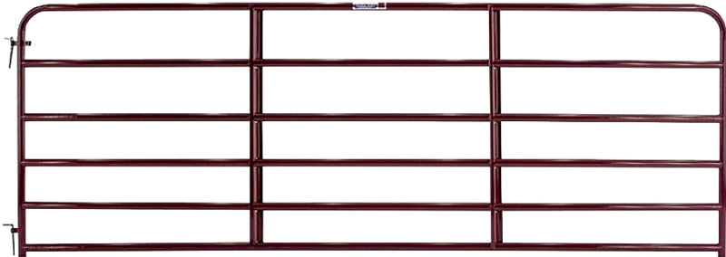 Tarter 6ER16 Tube Gate, 16 ft W Gate, 50 in H Gate, Steel Frame, Red
