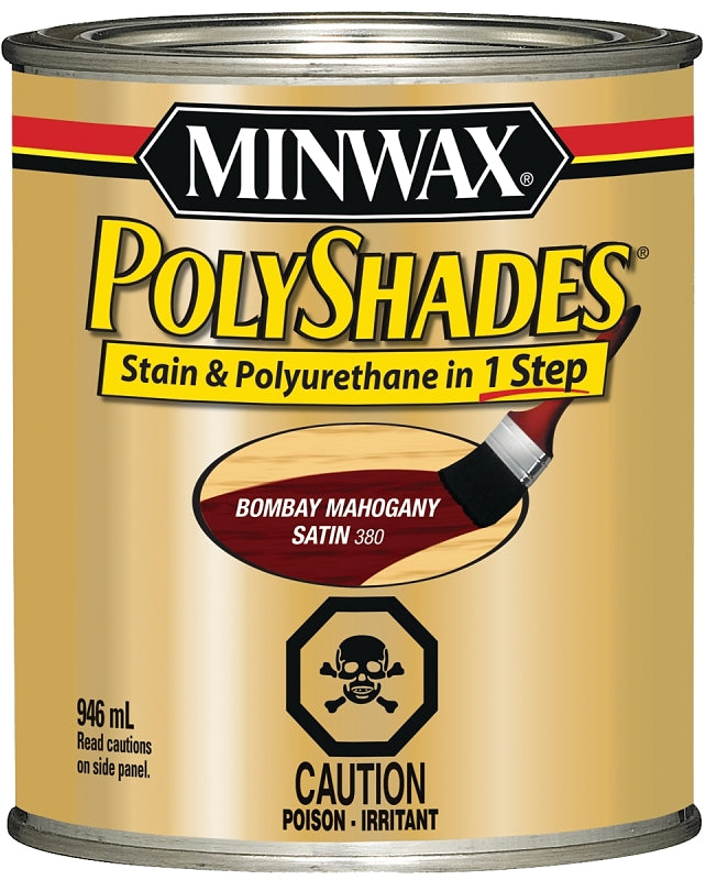 Minwax 33803 Polyshades, Satin, Liquid, Bombay Mahogany, 946 mL