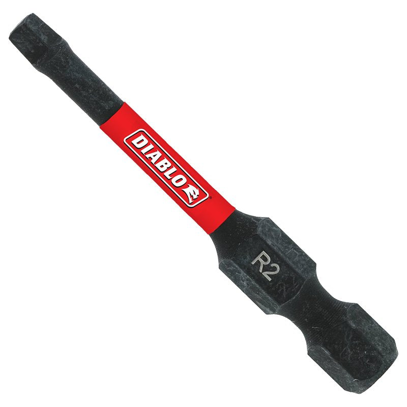 Diablo DSQ22B Drive Bit, #2 Drive, Square Drive, 1/4 in Shank, Hex Shank, 2 in L