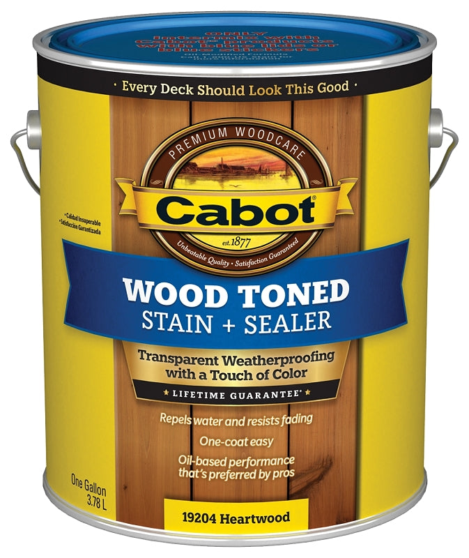 Cabot 19200 Series 140.0019204.007 Exterior Stain, Wood Toned, Heartwood, Liquid, 1 gal, Can