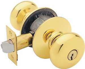 Schlage Plymouth Series F51A PLY605KA4 Entry Knob, Knob Handle, Bright Brass, Metal, C Keyway, Residential, 2 Grade