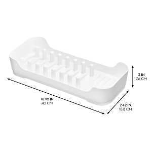 iDESIGN 23043 Dish Rack, 16.92 in L, 7.42 in W, 3 in H, Plastic, White