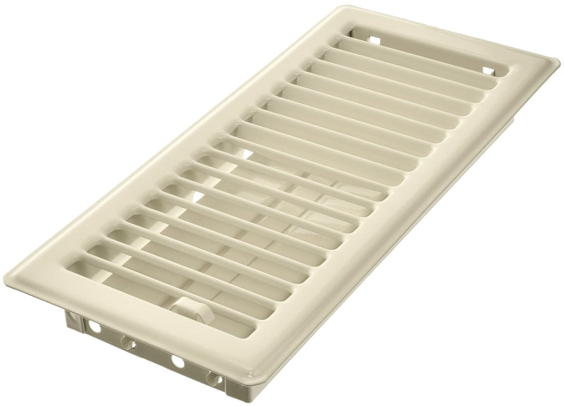 Imperial RG0244 Floor Register, 10 in L, 4 in W, Steel, Almond