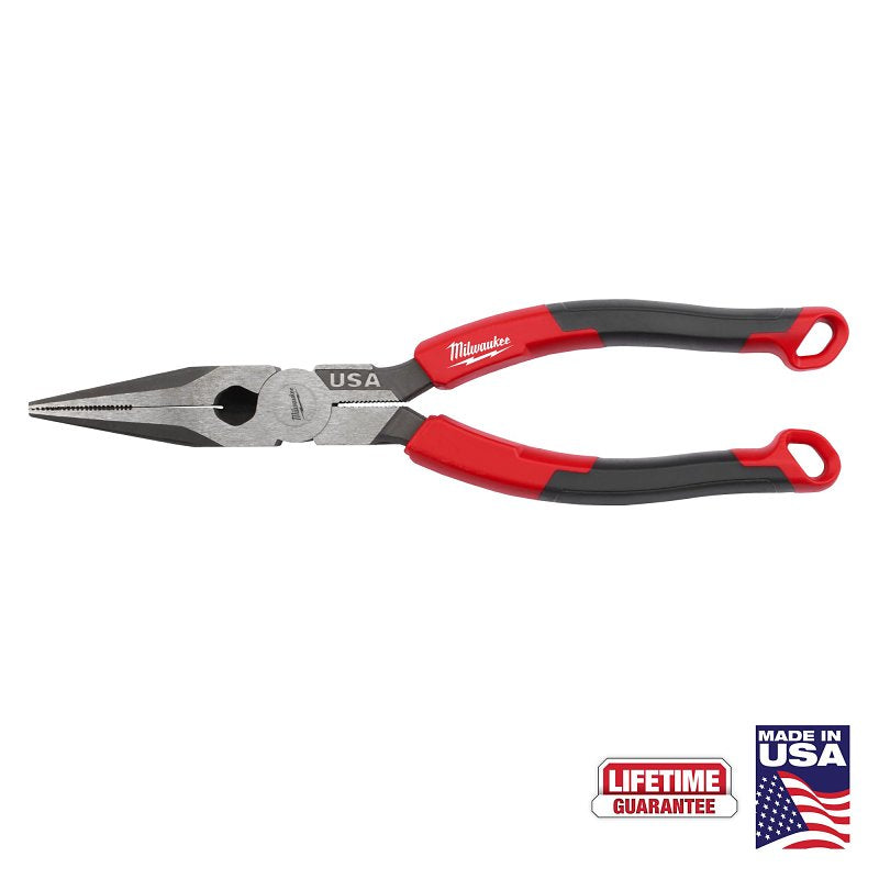 Milwaukee MT555 Nose Pliers, 8.46 in OAL, 2.7 in Jaw Opening, 0.11 in W Tip