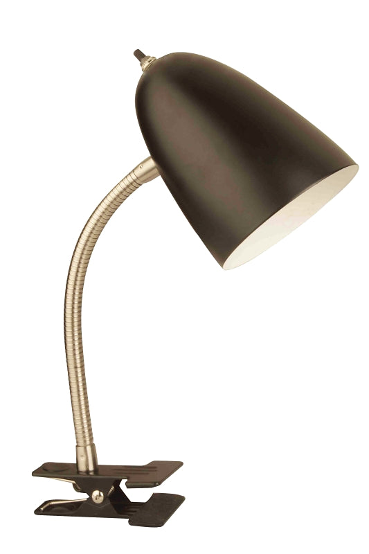 Boston Harbor TL-CL-170-BLACK3 Flexible Clip-On Desk Lamp, 120 V, 60 W, 1-Lamp, CFL Lamp, Black Fixture, Black