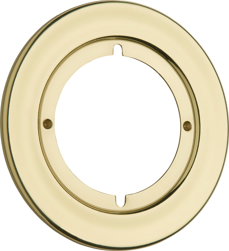 Kwikset 293 3CP Rosette Trim, Polished Brass, For: 2-3/8 or 2-3/4 in Backset