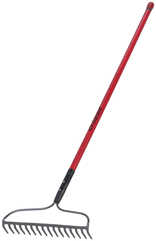 Garant GPBR16 Bow Rake, 16.85 in W Head, 16-Tine, Steel Tine, Steel Head, 55 in L Handle