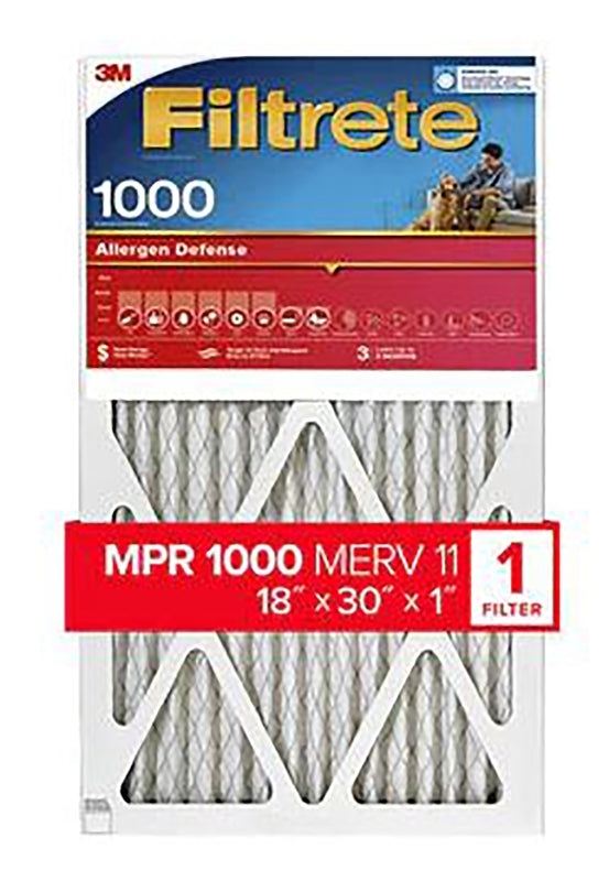 Filtrete AL28-4 Air Filter, 18 in L, 30 in W, 11 MERV, 1000 MPR, Polypropylene Frame