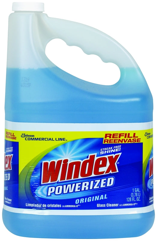 Windex 12207 Glass Cleaner Refill, 128 oz Bottle, Liquid, Pleasant, Blue