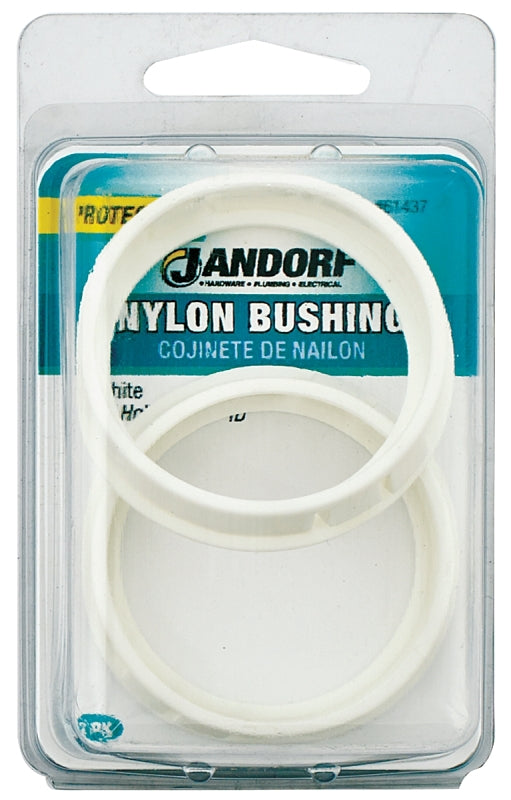 Jandorf 61437 Conduit Bushing, Nylon, White, 1-5/8 in Dia Panel Hole, 0.453 in Thick Panel