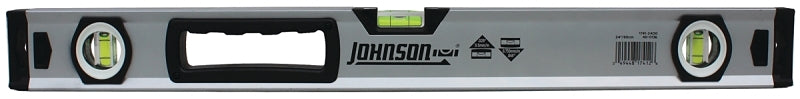 Johnson 1741-2400 Box Level, 24 in L, 3-Vial, Non-Magnetic, Aluminum, Yellow