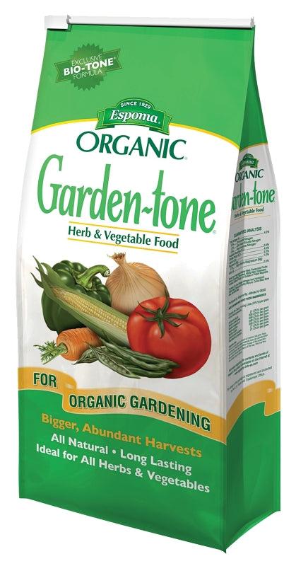 Espoma Garden-tone GT18 Organic Plant Food, 18 lb, Bag, Granular, 3-4-4 N-P-K Ratio