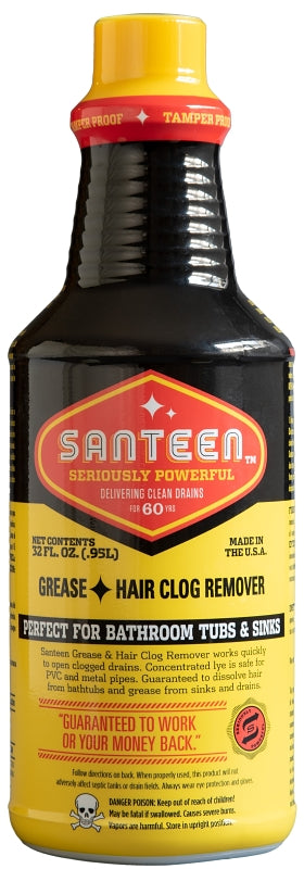 Santeen 700-6 Hair and Grease Clog Remover, 32 oz, Bottle