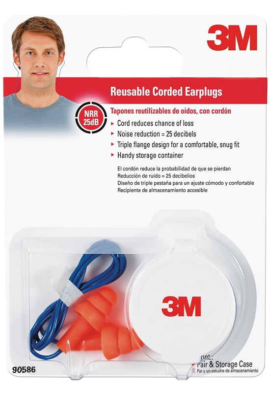 3M Tri-Flange 90586-00000 Ear Plugs, 26 dB NRR, Multi-Flange