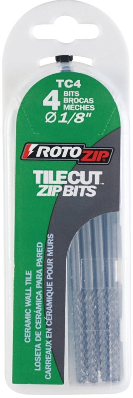 Rotozip TC4 Tilecut Bit, 1/8 in Dia, Steel