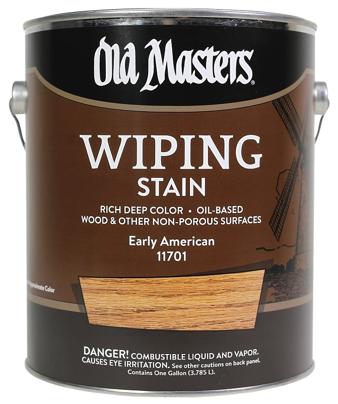 Old Masters 11701 Wiping Stain, Early American, Liquid, 1 gal, Can