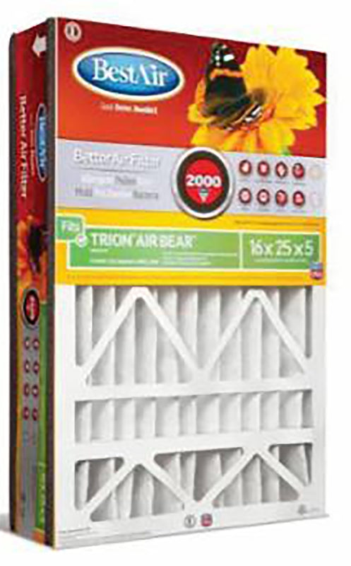 BestAir AB1625-11R Air Filter, 16 in L, 25 in W, 11 MERV, 1000 to 1200 MPR, Cardboard Frame