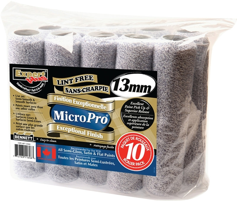 BENNETT 10PK MP13MM Pile Roller, 13 mm Thick Nap, 240 mm L, Microfiber Cover