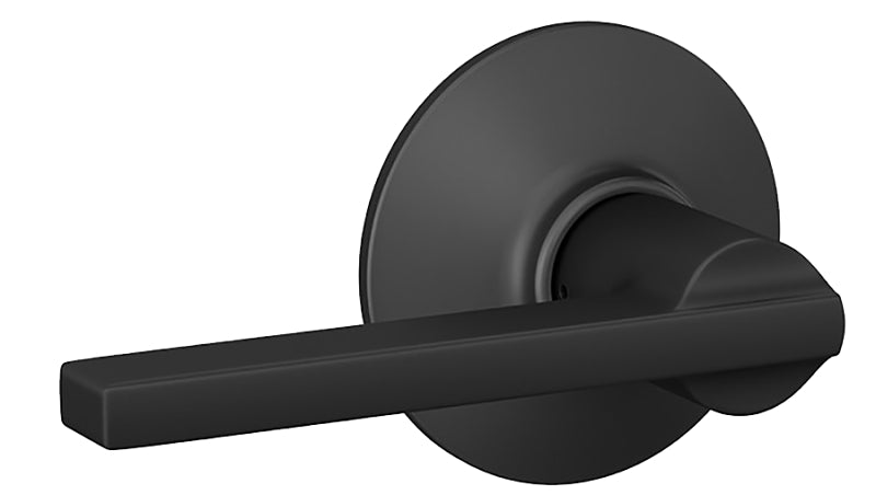 Schlage F Series F10 LAT 622 Passage Lever, Matte Black, Brass/Zinc, Residential, Reversible Hand, AAA Grade